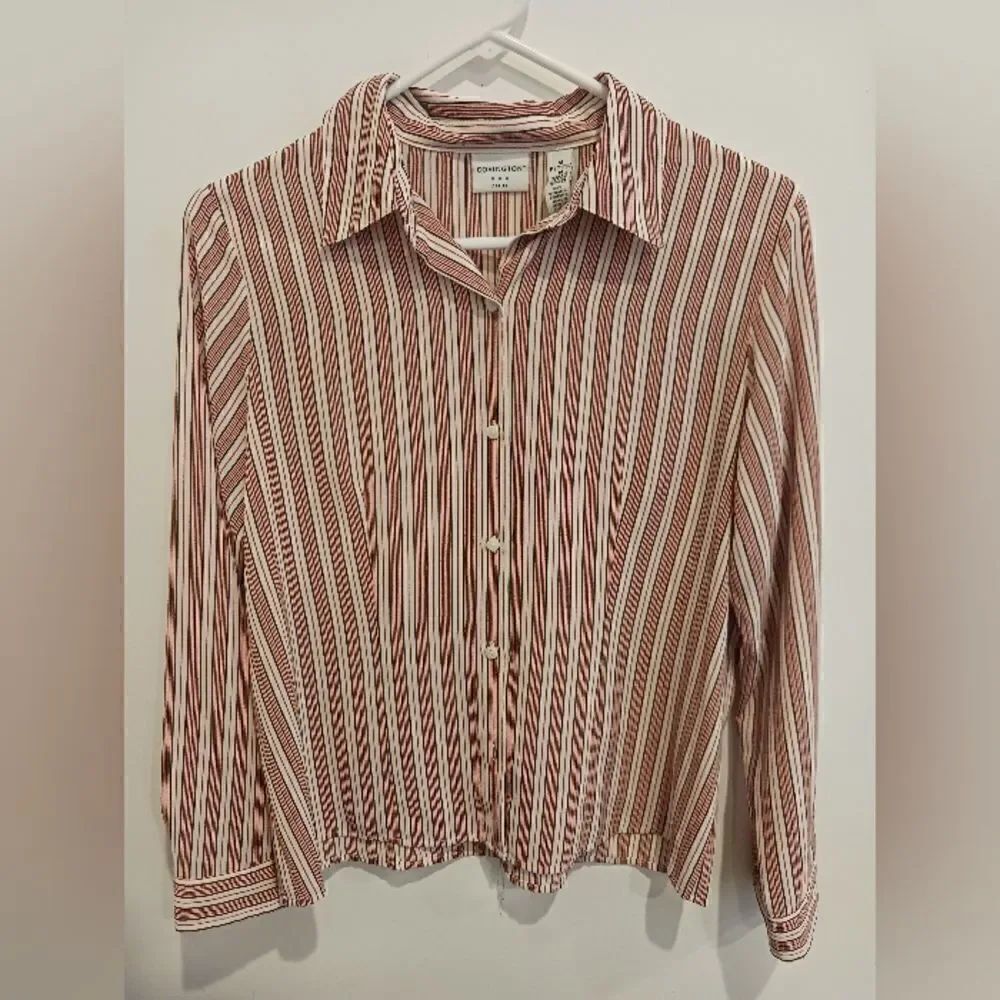 3 for $26 - COVINGTON Striped Button Up Woman's Blouse
